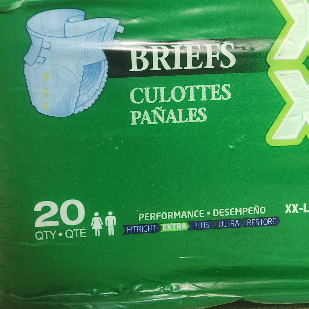 FitRight Extra Adult Diapers. SEALED PKG of 20. XXL Unisex Briefs Odor … - Picture 4 of 6